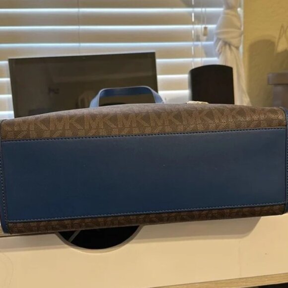 NEW Large Michael Kors Maple brown tote bag River Blue handles & shoulder strap - Picture 11 of 11